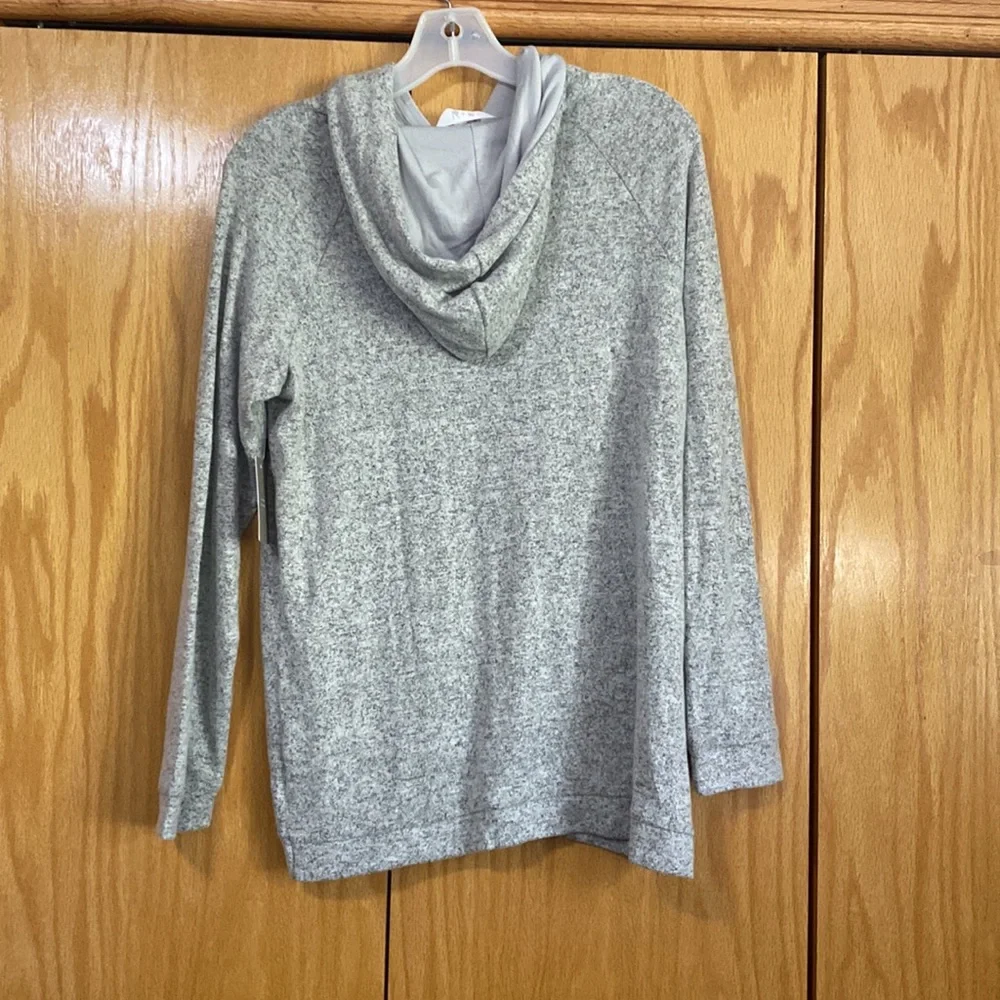 Soft gray hooded shirt